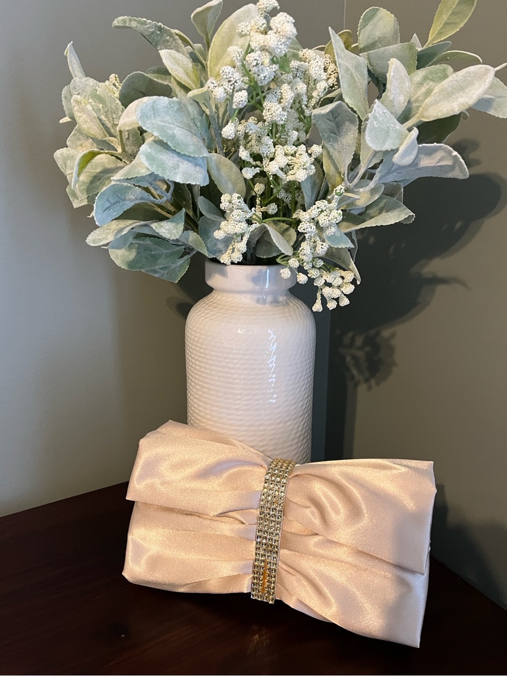 Champagne Satin Clutch